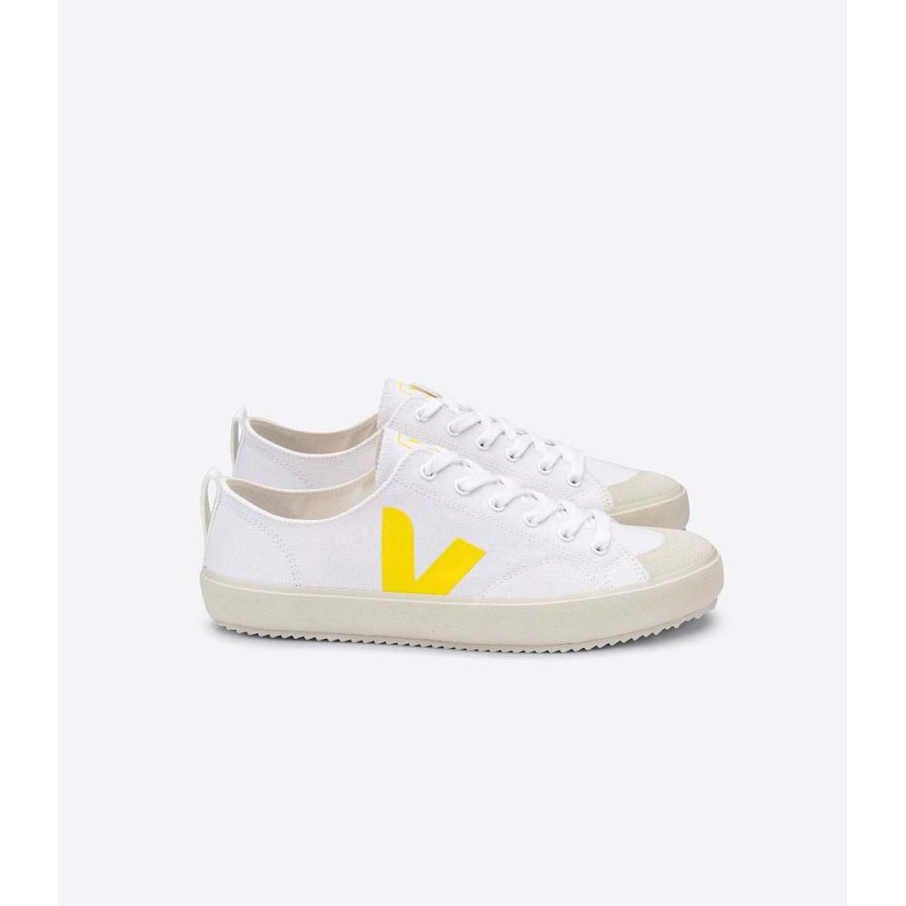 Women\'s Veja NOVA CANVAS Shoes White/Yellow | SG 477RVD